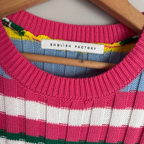 English Factory Short Sleeve Striped Sweater Dress - Picture 7 of 12